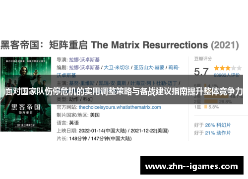 面对国家队伤停危机的实用调整策略与备战建议指南提升整体竞争力